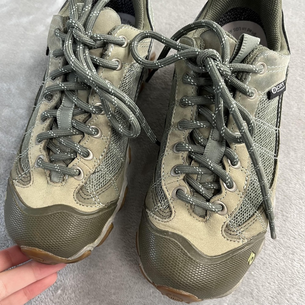 Oboz Shoes Womens Size 7.5 Green Leather BDry Waterproof Hiking Trail Sneakers - Picture 5 of 12